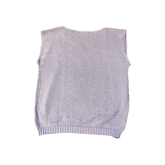 Vintage JC Penney Sweater Womens M/L Purple Knit Floral Embroidered USA - Picture 4 of 10